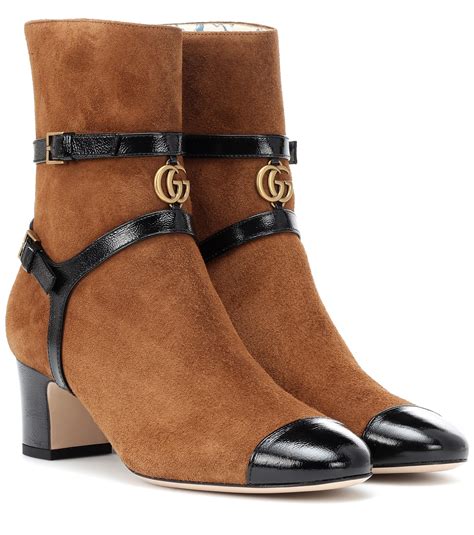 gucci leather platform ankle boots|Gucci boots suede.